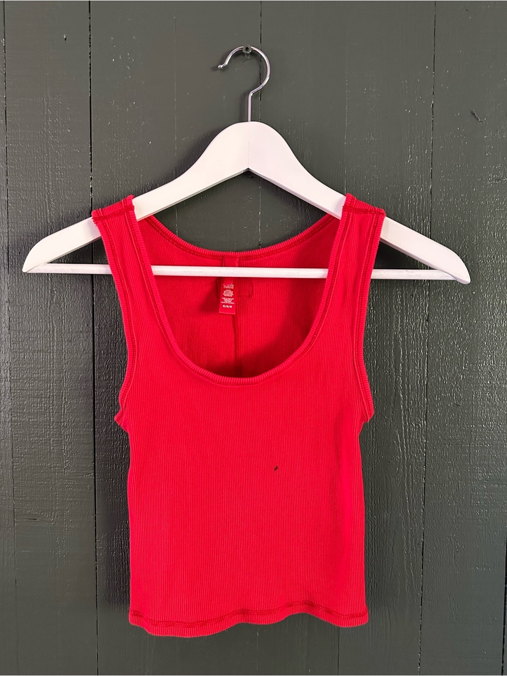 SKIMS Red Ribbed Scoop Tank Top